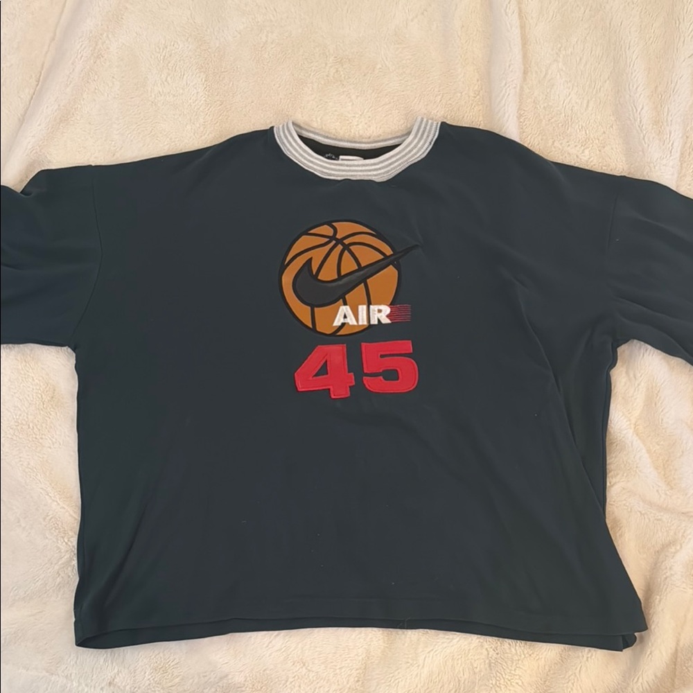 Nike Air Black Vintage Tee with Basketball